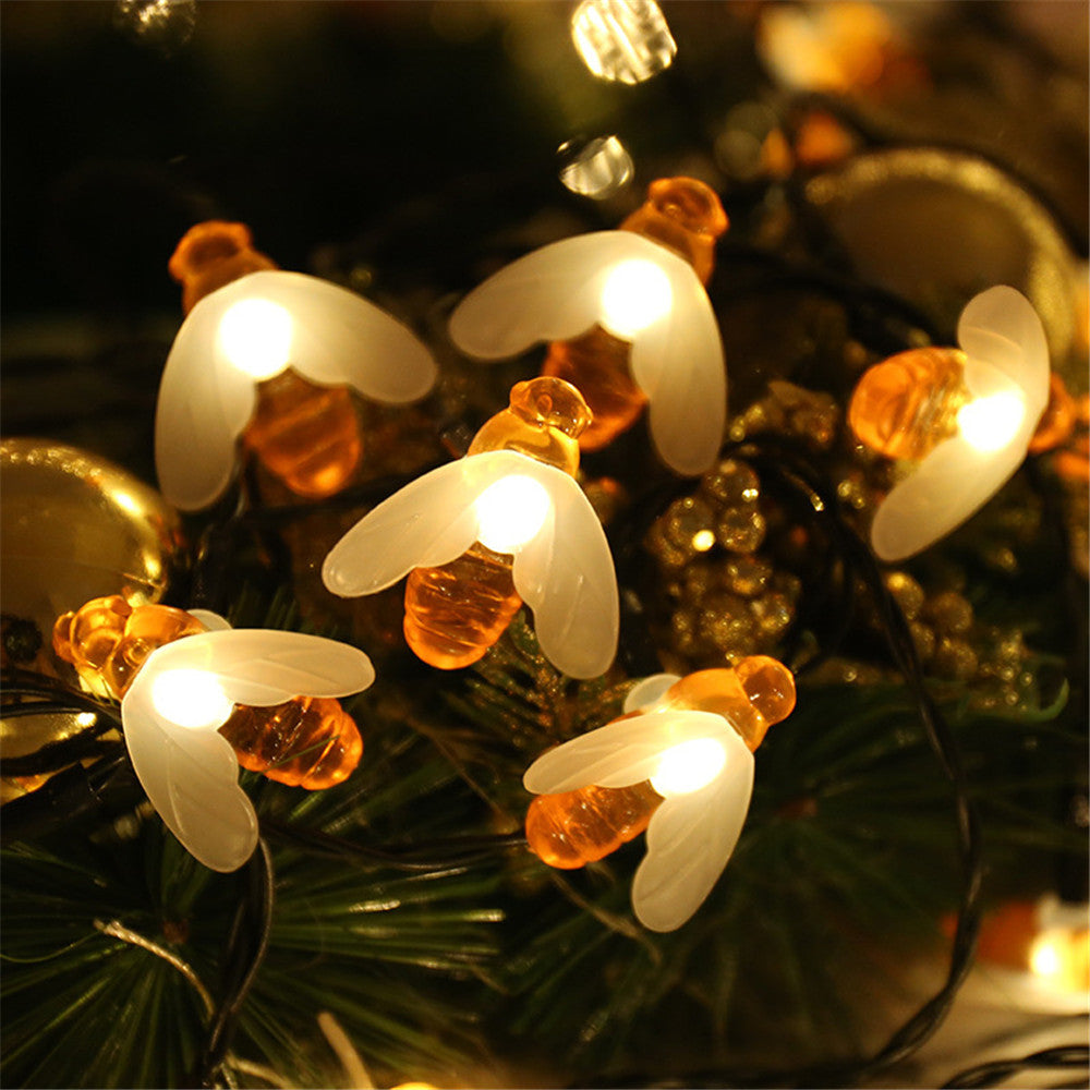 Solar Bee String Lights - Warm White Decorative Outdoor Garden Lights