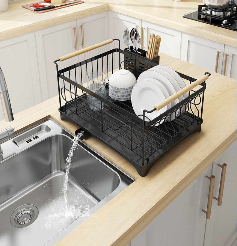 Stainless Steel Dish Drying Rack - Kitchen Countertop Organizer with Drainboard