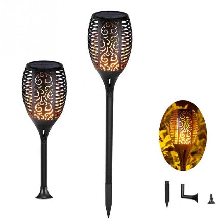 Solar Torch Lights - LED Waterproof Flickering Flame Outdoor Garden Stakes