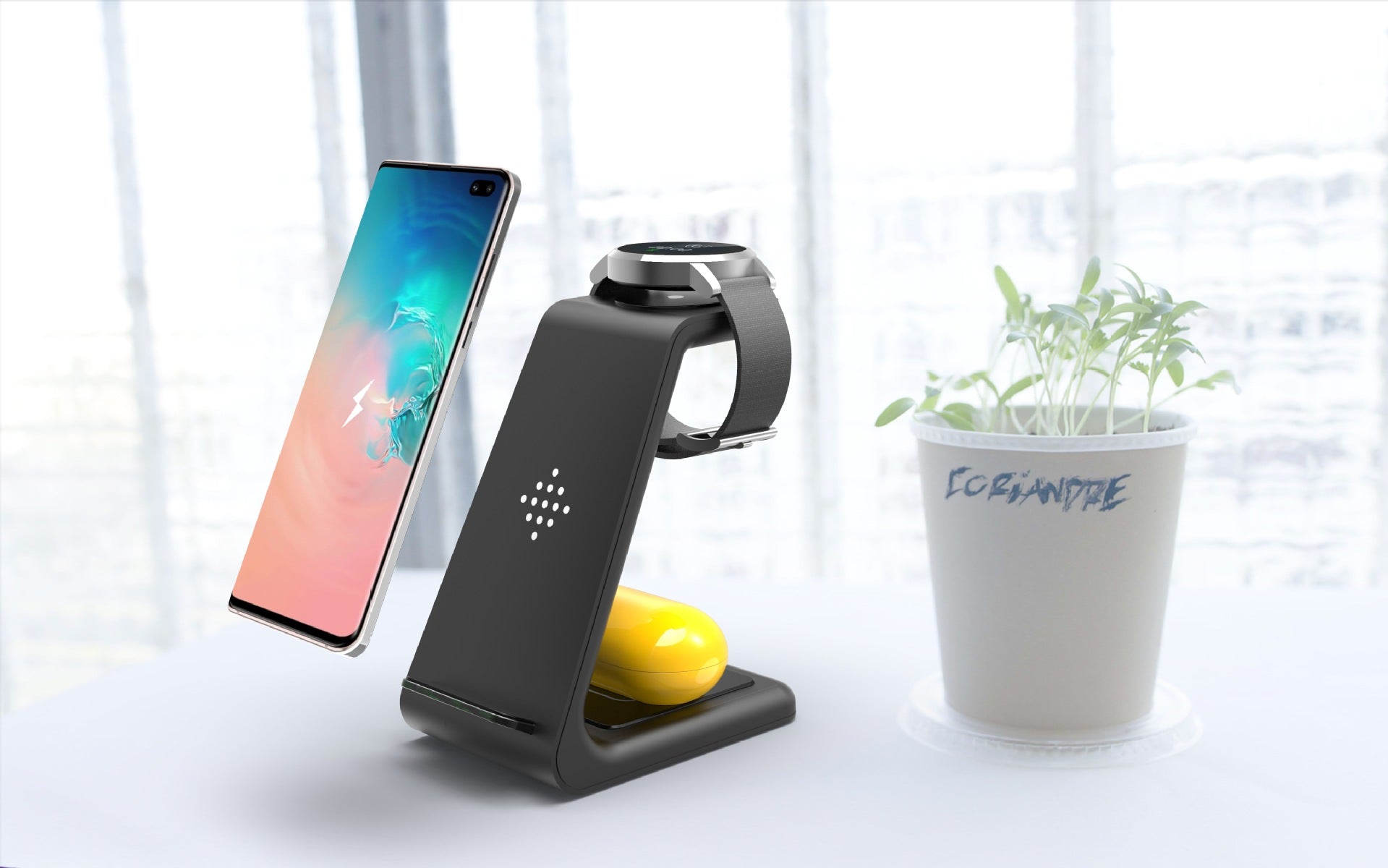 3-in-1 Wireless Charging Station - Phone, Watch & Earbuds Stand