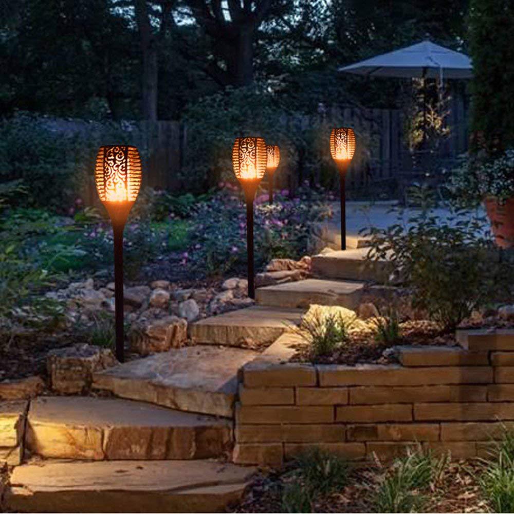 Solar Torch Lights - LED Waterproof Flickering Flame Outdoor Garden Stakes