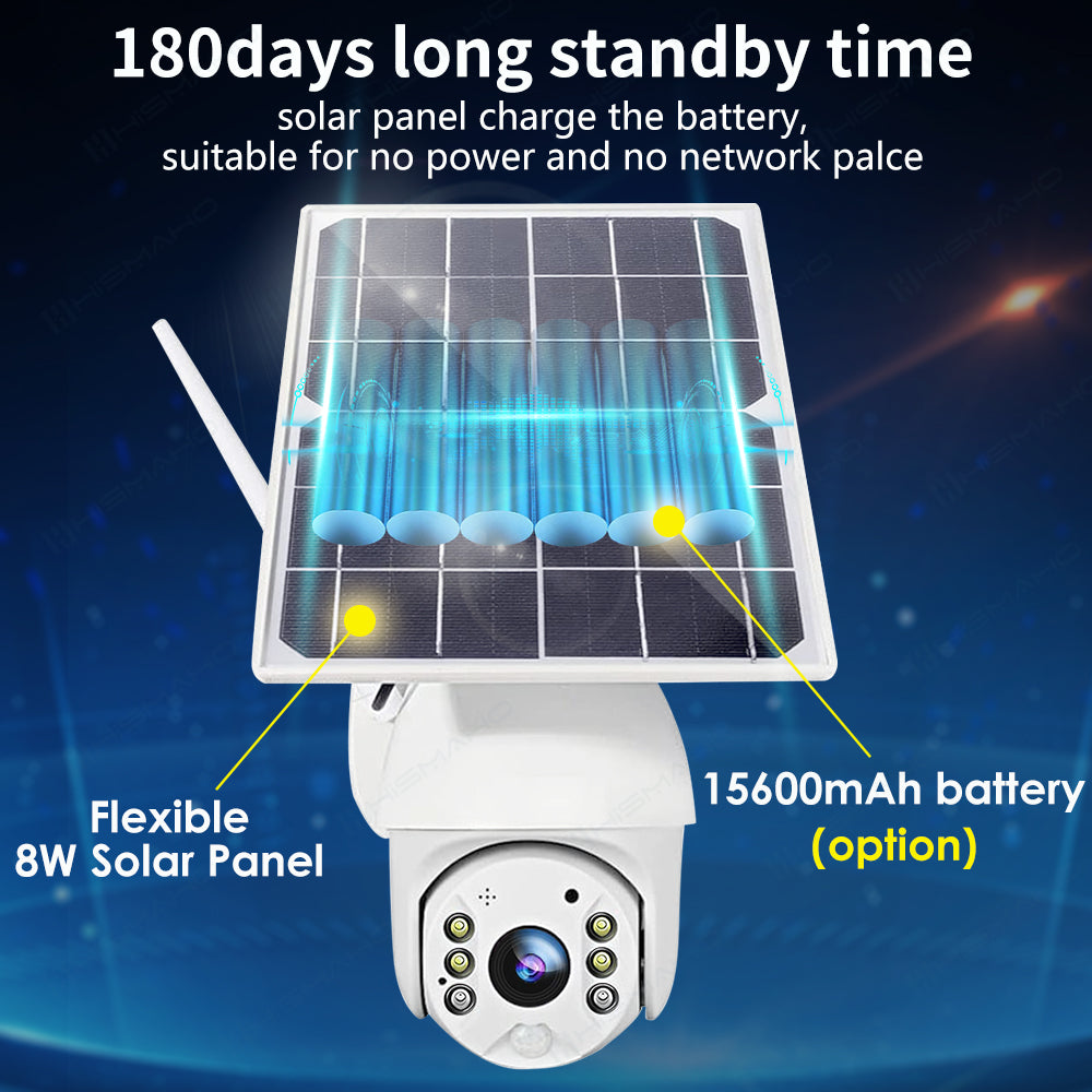 Solar Outdoor Security Camera - Wireless 1080p WiFi with Night Vision