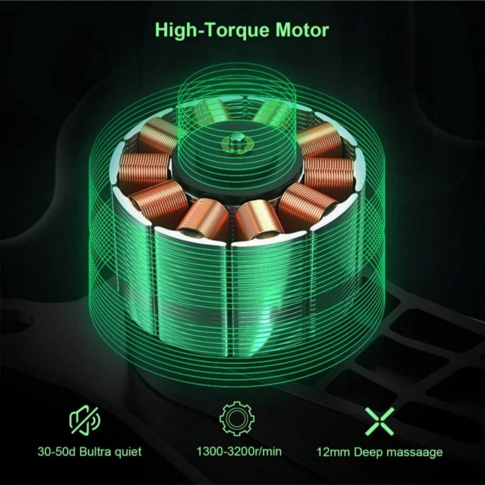 Deep Tissue Massage Gun with 8 Heads - Percussion Muscle Massager for Athletes