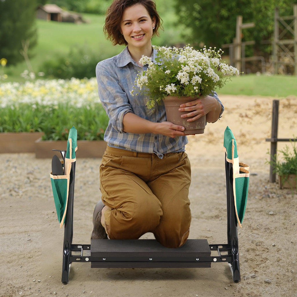 Garden Kneeler and Seat - Foldable 2-in-1 Bench with EVA Pad