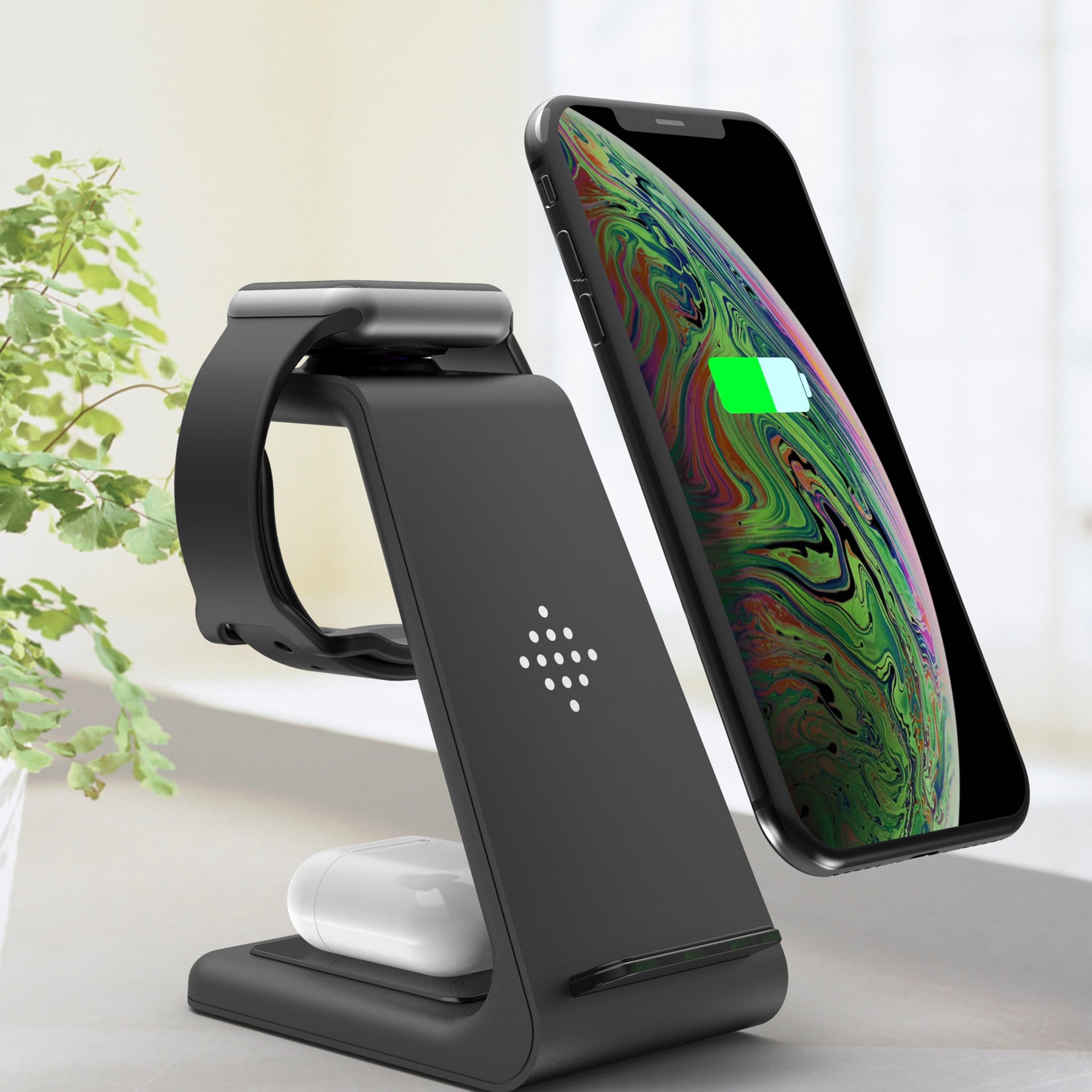 3-in-1 Wireless Charging Station - Phone, Watch & Earbuds Stand
