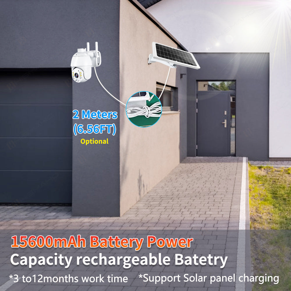 Solar Outdoor Security Camera - Wireless 1080p WiFi with Night Vision
