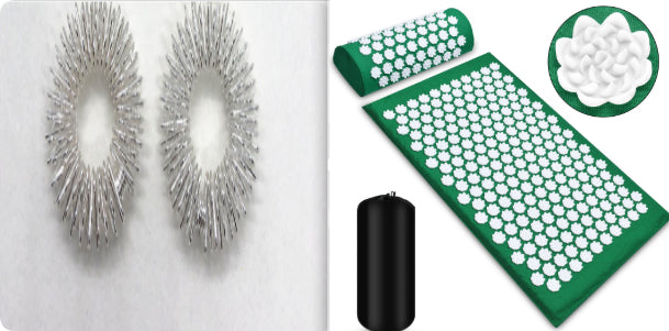 Acupressure Mat and Pillow Set - Stress Relief Massage Pad for Back and Neck