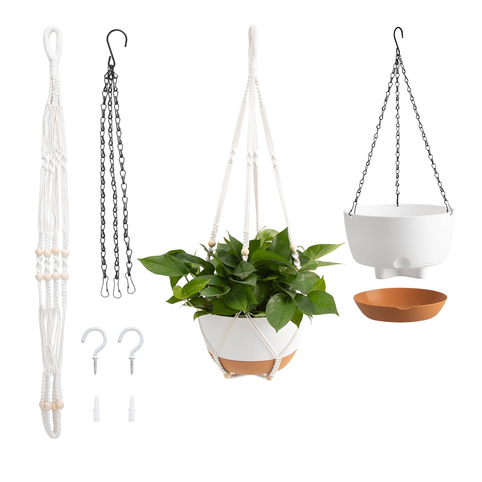 Self-Watering Hanging Planters 2 Pack - 10 Inch Indoor/Outdoor Flower Pots