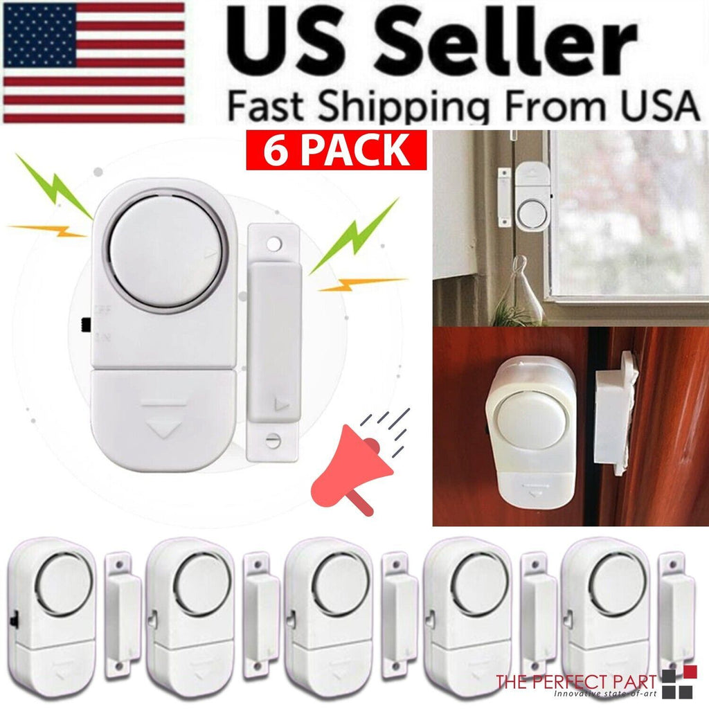 Wireless Door and Window Alarm Sensors 6-Pack - Home Security Entry Alert