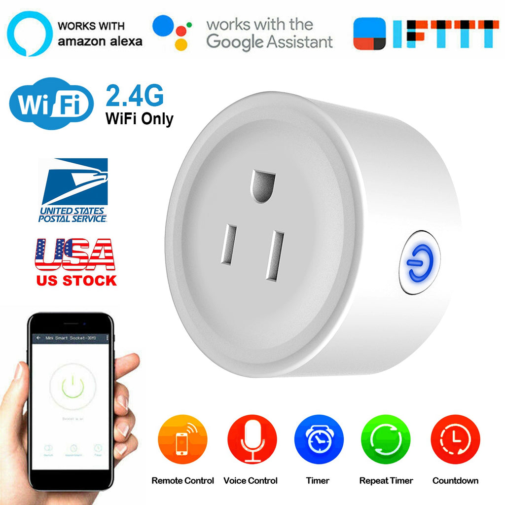 Smart WiFi Plug - Voice Control Outlet Timer Compatible with Alexa and Google Home