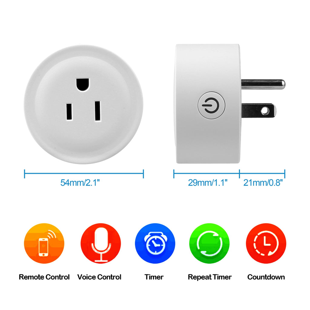 Smart WiFi Plug - Voice Control Outlet Timer Compatible with Alexa and Google Home