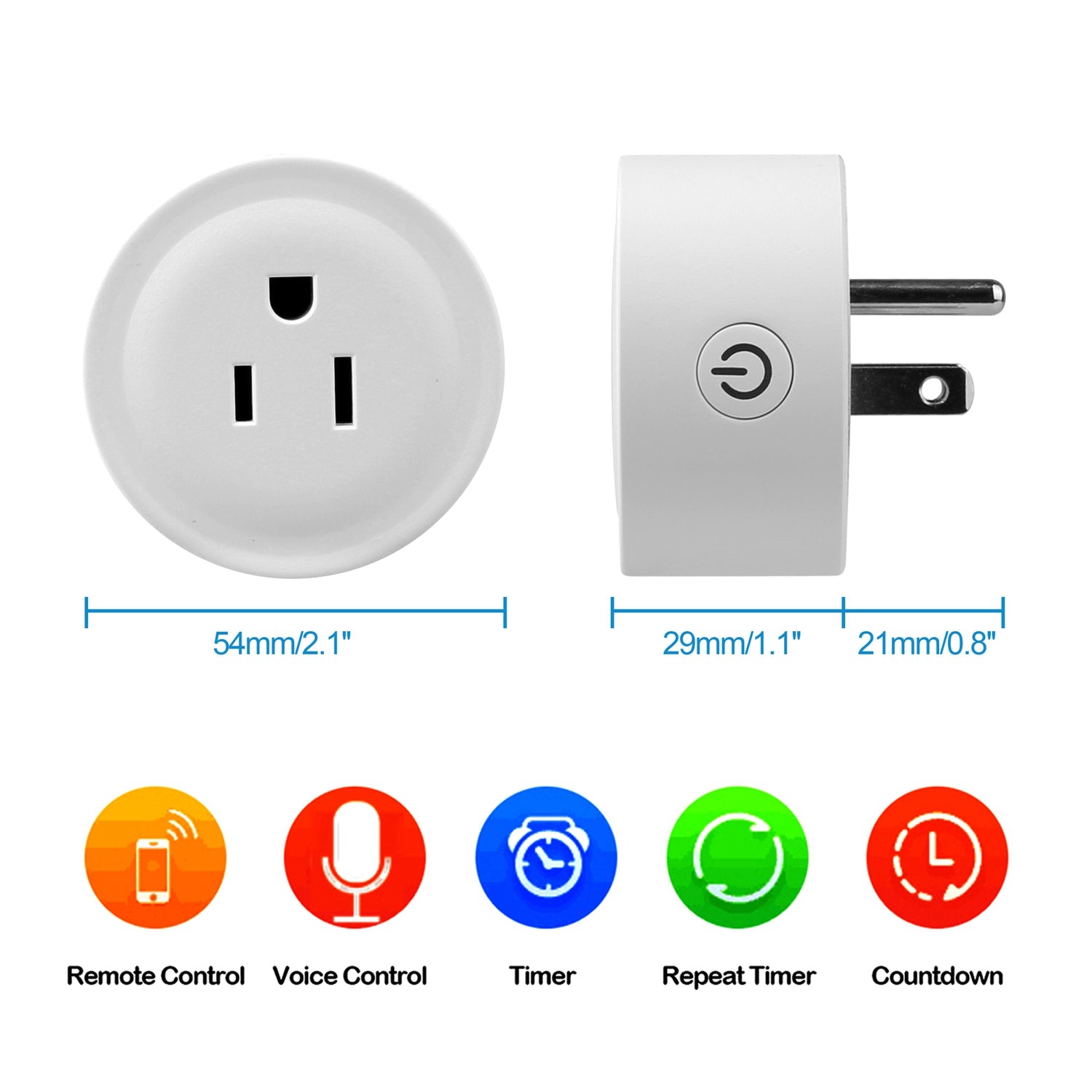 Smart WiFi Plug - Voice Control Outlet Timer Compatible with Alexa and Google Home