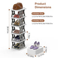 Foldable Shoe Rack Organizer 6-Tier - Vertical Space-Saving Shoe Storage