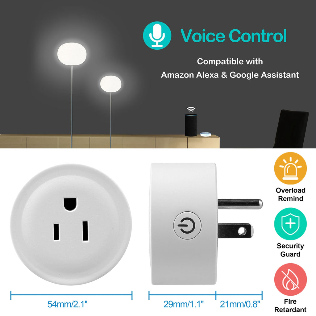 Smart WiFi Plug - Voice Control Outlet Timer Compatible with Alexa and Google Home