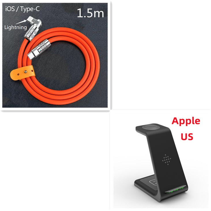 3-in-1 Wireless Charging Station - Phone, Watch & Earbuds Stand