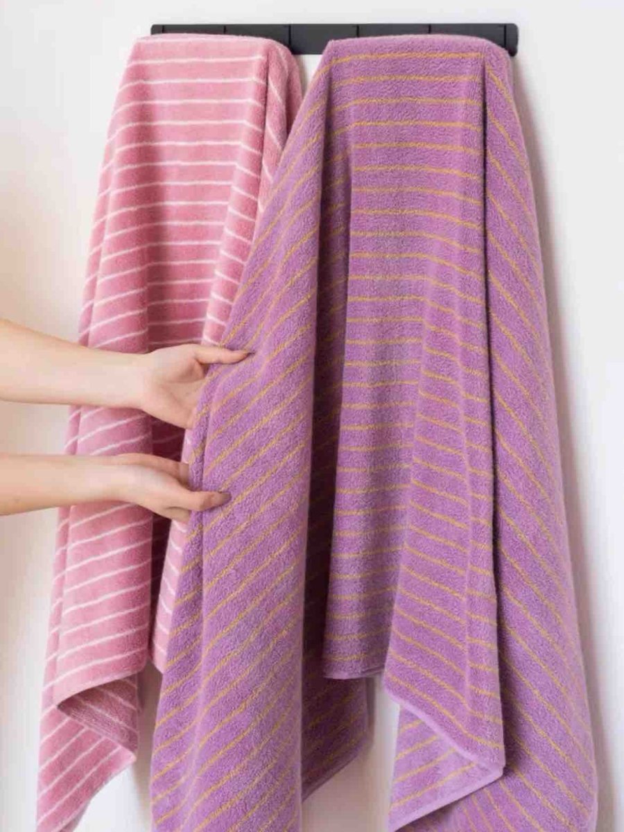 Ultra Soft Absorbent Retro Stripe Bath Towel - 100% Organic Cotton